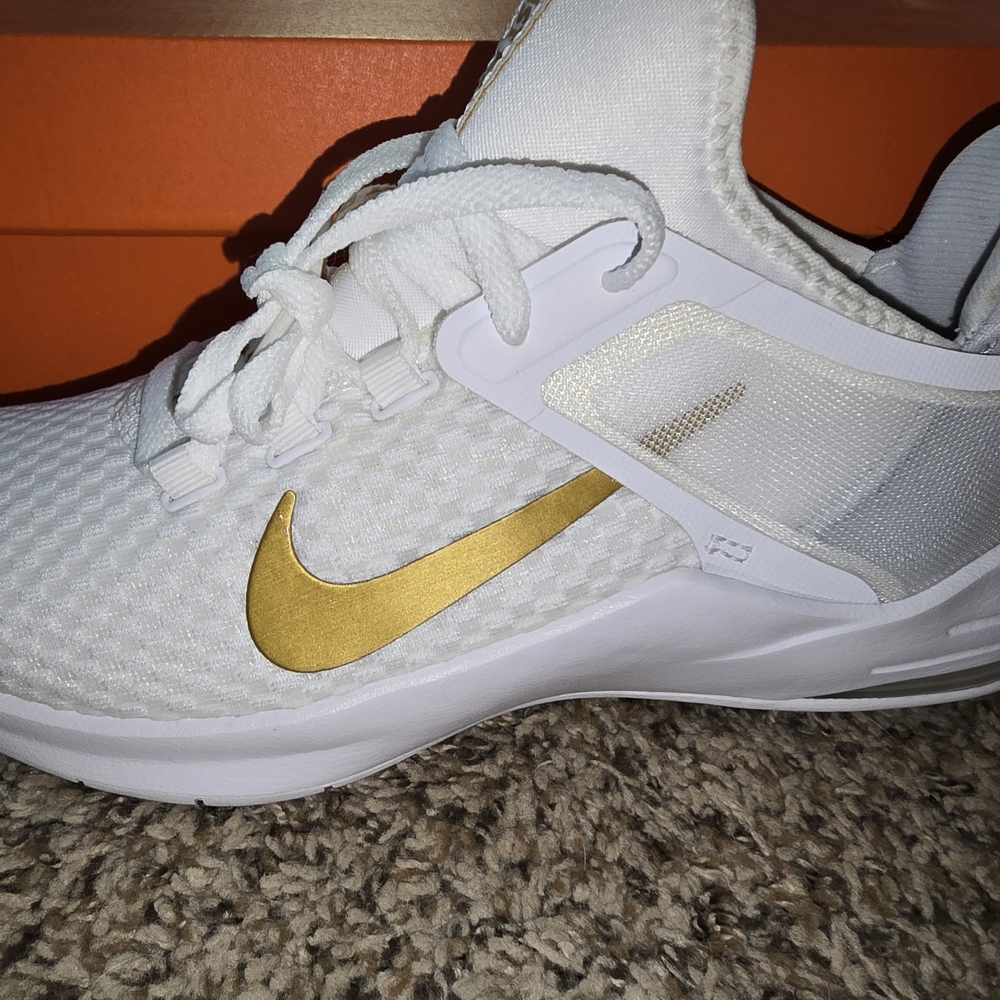 Nike White and Gold Sneakers